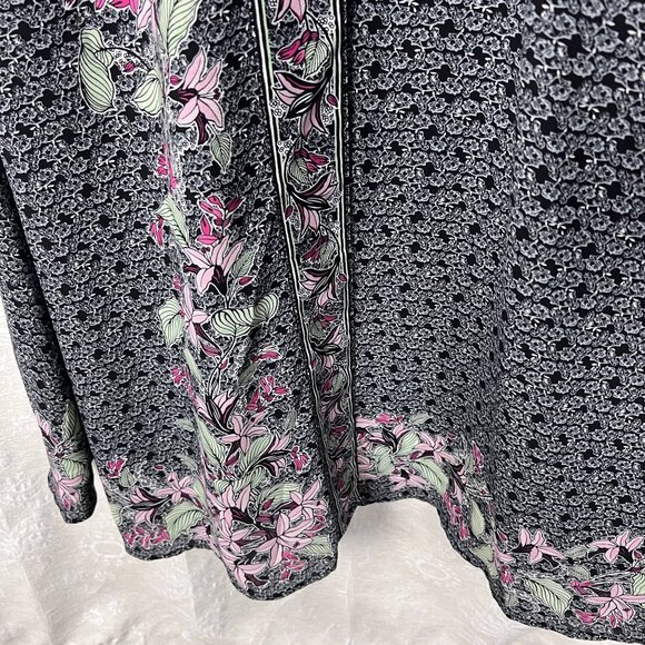 Max Studio London floral maxi wrap dress balloon sleeves chiffon boho print - Picture 6 of 12